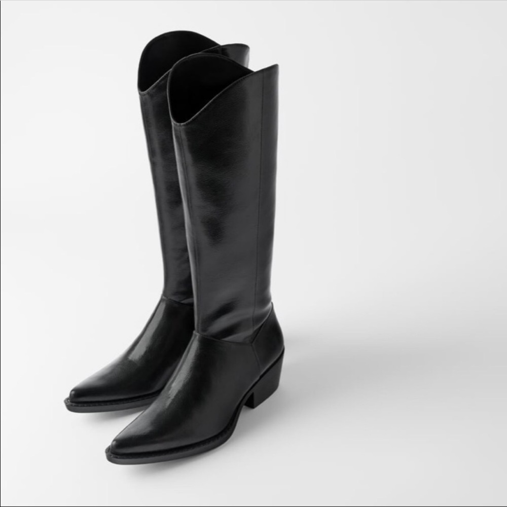 Zara heeled cowboy boots